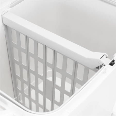 Cos de gunoi pentru colectare selectiva cu 3 compartimente, pe roti, 42 L, alb [29]