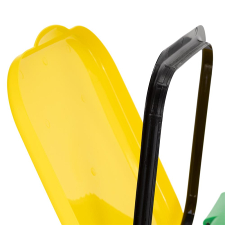 Cos de gunoi selectiv cu 2 compartimente, cadru metalic si capace PP, 68x42x75 cm [9]