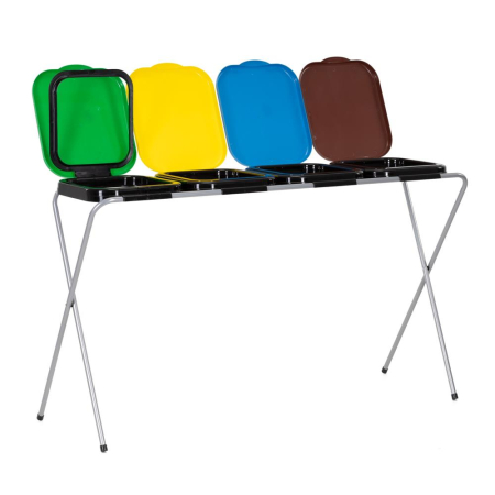 Accesorii pentru bucatarie - Cos de gunoi selectiv cu 4 compartimente, cadru metalic si capace PP, 128x42x74 cm