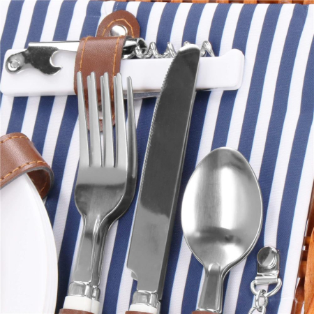 Cos de picnic echipat pentru 4 persoane Deluxe, din rachita, cu vesela si tacamuri, frigorific [15]
