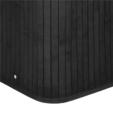 Cos de rufe din bambus cu capac, 2 compartimente, sac detasabil, volum 100L, 54x34x60cm, negru [14]