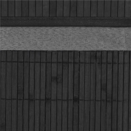 Cos de rufe din bambus cu capac, 2 compartimente, sac detasabil, volum 100L, 54x35x60cm, negru [10]