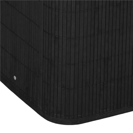 Cos de rufe din bambus cu capac, 2 compartimente, sac detasabil, volum 100L, 54x35x60cm, negru [14]
