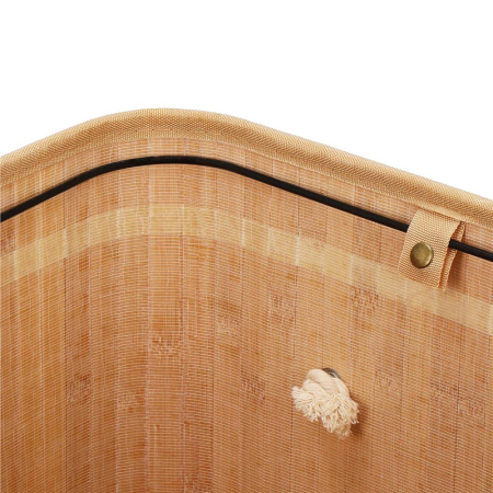 Cos de rufe din bambus, pliabil, cu captuseala detasabila lavabila, 3 compartimente, 150L, 63x42x62cm, maro [10]