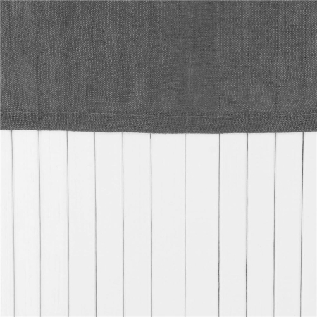 Cos rufe triunghiular colt bambus capac sac textil 60l, 55x35x60 cm, economisire spatiu, alb gri [14]