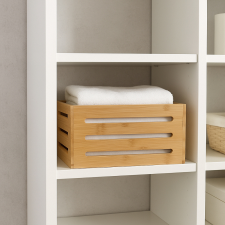 Cos depozitare 5Five din bambus masiv, 31x15x31 cm, natur [2]