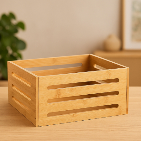 Cos depozitare 5Five din bambus masiv, 31x15x31 cm, natur [4]