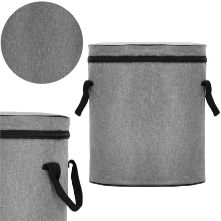 Cos depozitare haine sau jucarii, 40x33cm, bumbac si in, 43 l, gri [16]