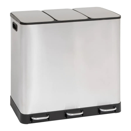 Cosuri de gunoi - Cos gunoi 5Five Ariane, colectare selectiva, 3 compartimente 18L, inox, 61x36x62 cm, gri
