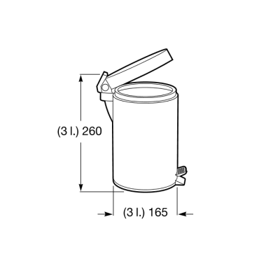 Cos gunoi baie Roca Hotels, pe podea, 3 l, clapeta, metal, crom, A815487001 [1]