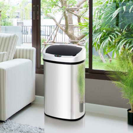  Cos Gunoi Inox - 58 L, Cu Senzor pentru Deschidere Automata [1]