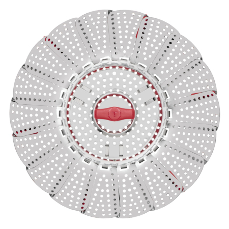 Cos pentru gatit la aburi Tefal Ingenio+ K1993034, inox, diametru reglabil, compatibilitate cu masina de spalat vase, argintiu & rosu [11]