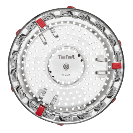 Cos pentru gatit la aburi Tefal Ingenio+ K1993034, inox, diametru reglabil, compatibilitate cu masina de spalat vase, argintiu & rosu [12]