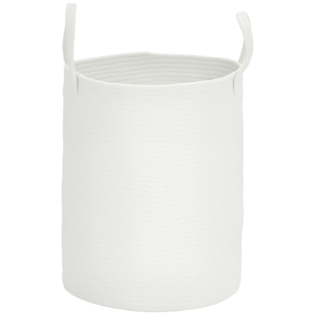  Cos pentru rufe de 36L, portabil si pliabil cu manere din bumbac natural, Ø38x45 cm, crem [0]