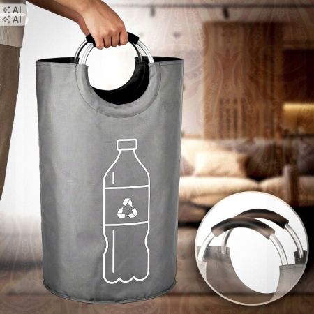 Cos pliabil pentru colectarea sticlelor si dozelor reciclabile SGR, capacitate 90 L, material Oxford rezistent, manere pentru transport, design compac [8]