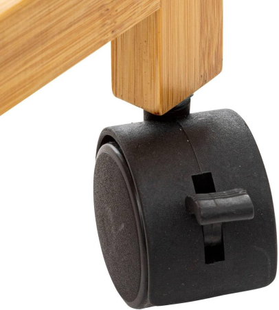 Cos rufe 5Five Bambou pe roti, cadru bambus, 52 litri, 55x28x80 cm, bej [2]