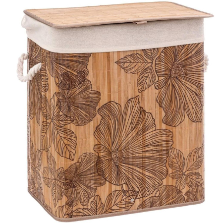 Baie - Cos rufe 5Five Blackflora, bambus, 60 litri, 42x31x51 cm, natur