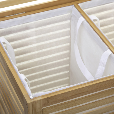 Cos rufe 5Five Sicela din bambus, 2 compartimente, capacitate 100L, 58x40x60 cm, natur [3]