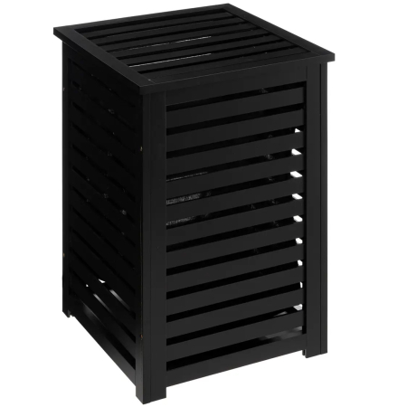 Mobila baie - Cos rufe 5Five Sicela din lemn MDF, capacitate 65 litri, 40x40x58 cm, negru
