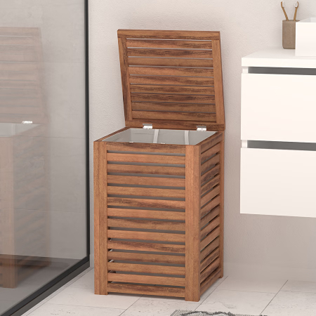 Cos rufe 65L 5Five Acacia din lemn de acacia, 40x40x60 cm, natur [2]