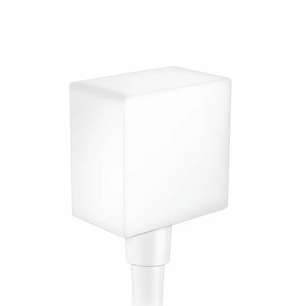 Baterii cada si dus - Cot conector dus Hansgrohe FixFit Square alb mat