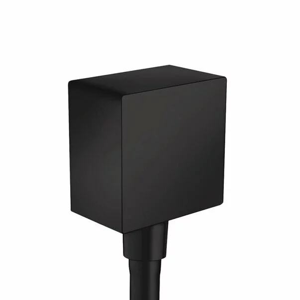 Pare, furtunuri si accesorii - Cot conector dus Hansgrohe FixFit Square negru mat
