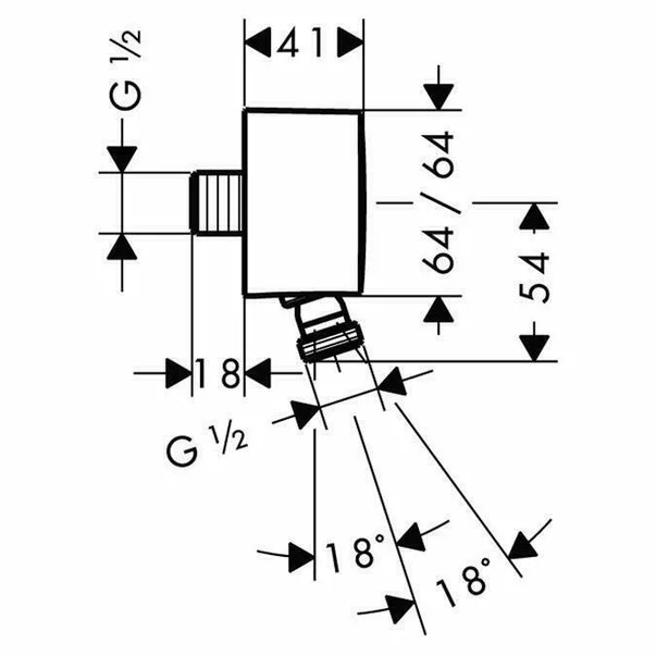 Cot conector dus Hansgrohe PuraVida FixFit cu conexiune pivotanta crom [1]