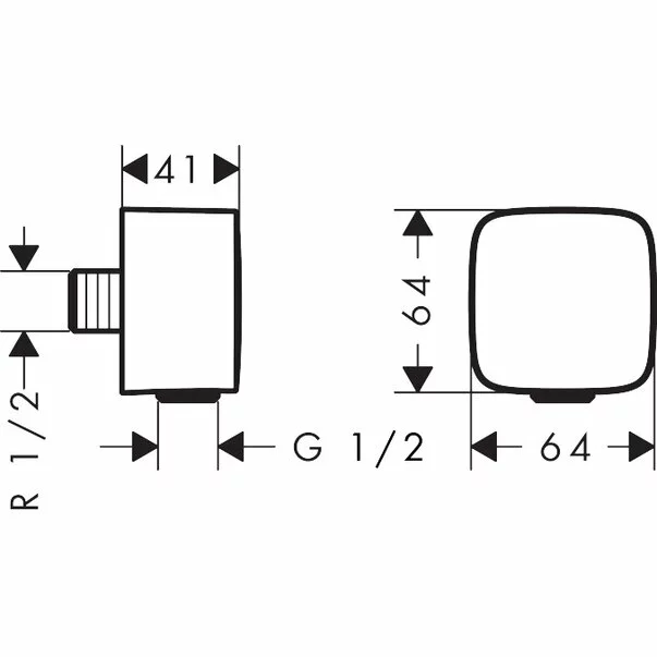 Cot conector Hansgrohe FixFit cu valva antireflux crom [1]