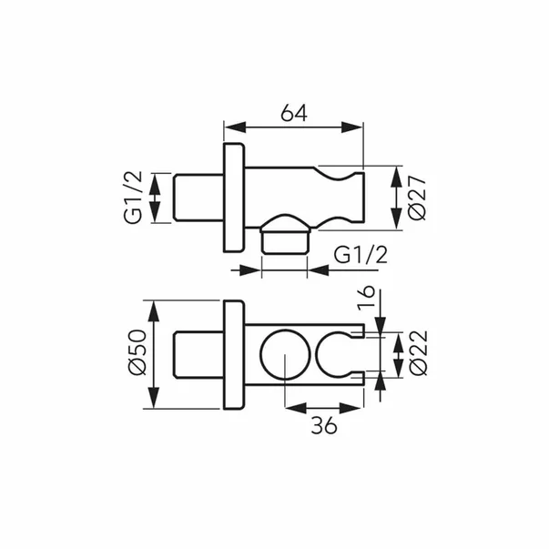 Cot de iesire dus Ferro cu suport para crom lucios [1]