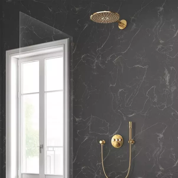 Cot de iesire dus Grohe Rainshower auriu lucios Cool Sunrise [2]