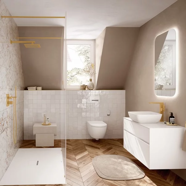 Cot de iesire dus Villeroy&Boch Universal patrat cu suport para auriu periat [2]