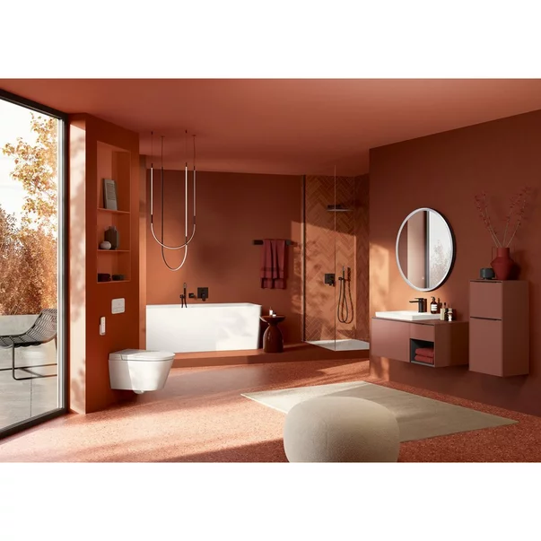 Cot de iesire dus Villeroy&Boch Universal patrat cu suport para negru mat [2]