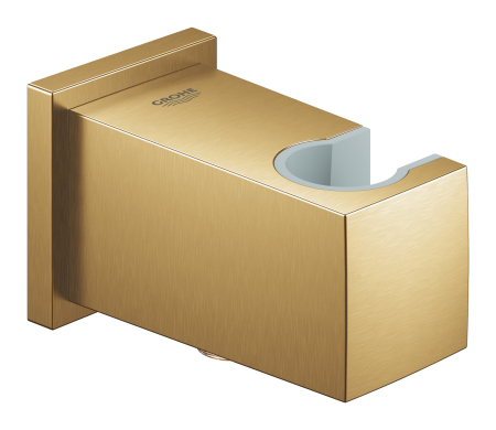 Accesorii dus - Cot de iesire Grohe 26370GN0, Euphoria Cube, 1/2'' x 1/2'', suport para, mat, auriu