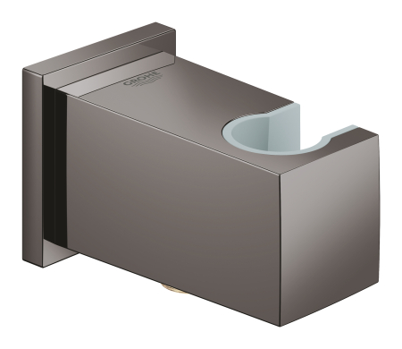 Accesorii dus - Cot iesire dus Grohe 26370A00, Euphoria Cube, 1/2'' x 1/2'', suport para, lucios, grafit