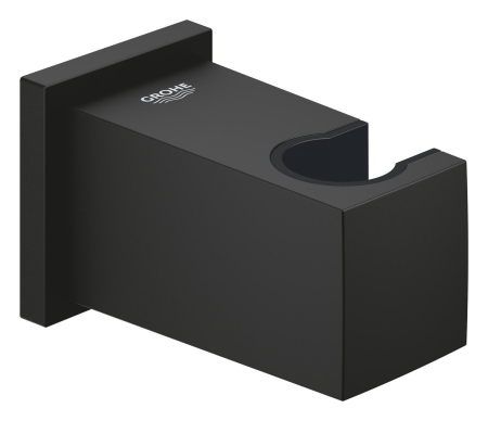 Accesorii dus - Cot iesire dus Grohe 26370KF0, Euphoria, 1/2'' x 1/2'', suport para, mat, negru