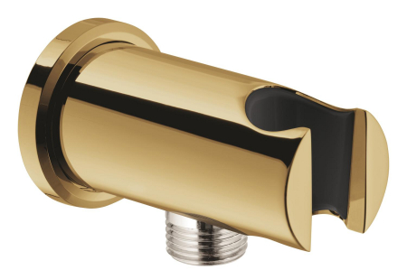 Accesorii dus - Cot iesire dus Grohe 26658GL0, Rainshower, 1/2'' x 1/2'', suport para, lucios, auriu