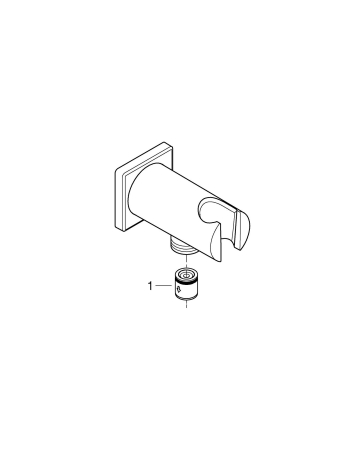 Cot iesire dus Grohe 26659A00, Rainshower SoftSquare, 1/2'' x 1/2'', suport para, lucios, grafit [4]
