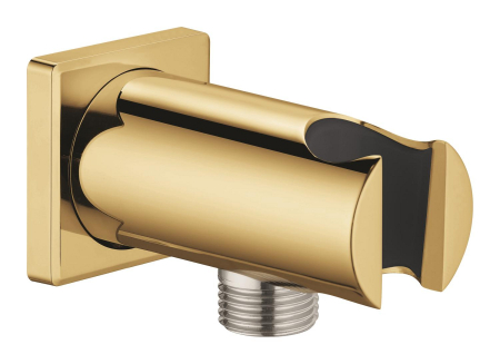 Accesorii dus - Cot iesire dus Grohe 26659GL0, Rainshower SoftSquare, 1/2'' x 1/2'', suport para, lucios, auriu