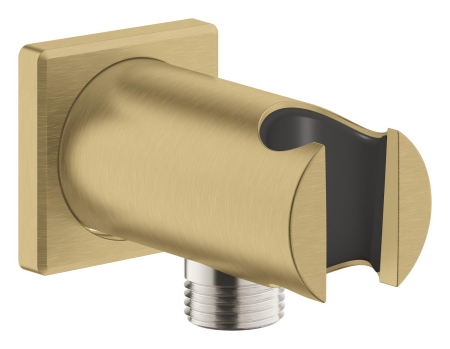 Accesorii dus - Cot iesire dus Grohe 26659GN0, Rainshower SoftSquare, 1/2'' x 1/2'', suport para, mat, auriu