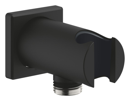 Accesorii dus - Cot iesire dus Grohe 26659KF0, Rainshower, 1/2'' x 1/2'', suport para, mat, negru
