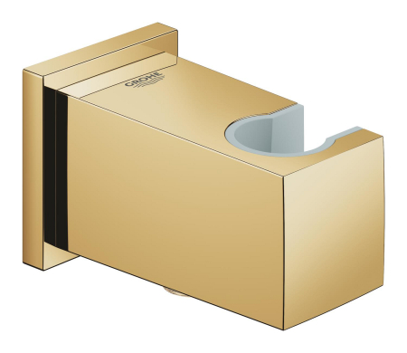Accesorii dus - Cot iesire Grohe 26370GL0, Euphoria Cube, 1/2'' x 1/2'', suport para, lucios, auriu