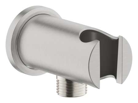 Accesorii dus - Cot iesire Grohe 26658DC0, Rainshower, 1/2'' x 1/2'', suport para, mat, otel satinat
