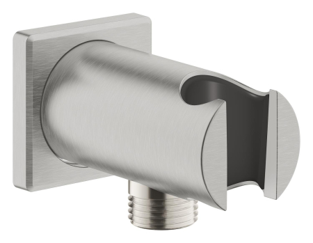 Accesorii dus - Cot iesire Grohe 26659DC0, Rainshower, 1/2'' x 1/2'', suport para, mat, otel satinat