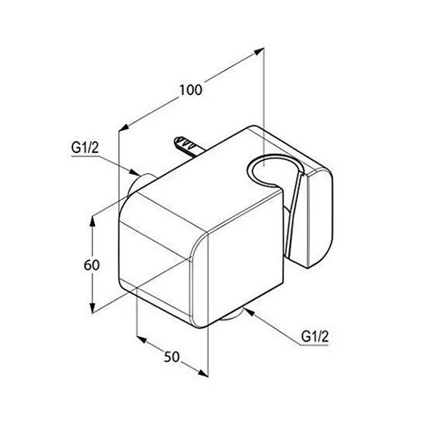 Cot racord Kludi A-QA cu suport dus crom [1]