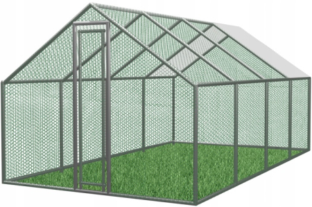 Cotet tarc pasari otel galvanizat cu plasa 4x2.5 cm, acoperis polipropilena, 4 arcade, 600x300x195 cm [4]