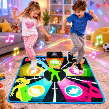 Covoras de dans muzical interactiv pentru copii 3 ani+, cu 4 moduri de joc si 9 melodii, lumini si sunete pentru distractie si dezvoltarea coordonarii [3]
