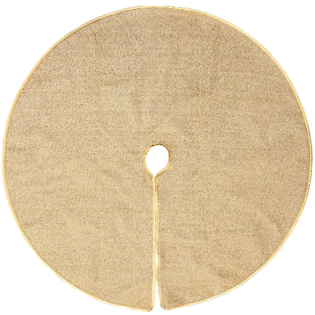 Decoratiuni si articole casa - Covoras de pus sub bradul de Craciun, diametru 90 cm, auriu