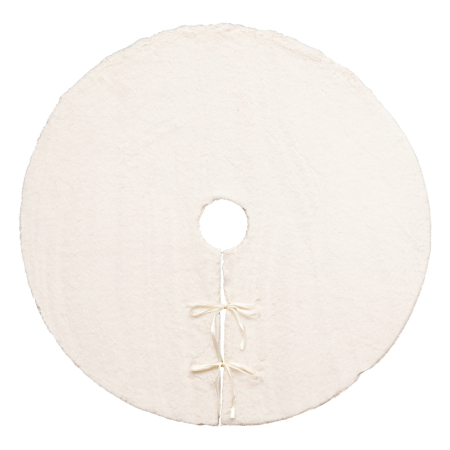 Decoratiuni si articole casa - Covoras de pus sub bradul de Craciun, diametru 90 cm, din blana sintetica, alb