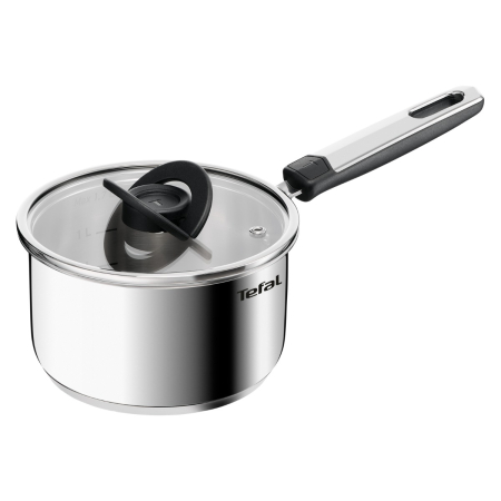 Bucatarie - Cratita cu capac Tefal Emotion+ E3282245, 16 cm, 1.7 L, inox, design stivuibil SPACE+, rezistenta la ustensile metalice, inductie, argintiu