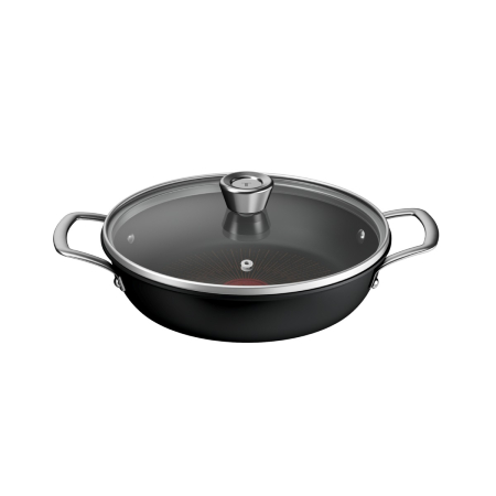 Vase & ustensile pentru gatit - Cratita cu capac Tefal Excellence+ G3308802, 24 cm, invelis antiaderent, tehnologie FUSIONCORE, Thermo-Signal™, manere nituite, aluminiu, inductie, 